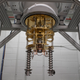 Superconducting radiofrequency cavity hooked up to a diluting fridge at Fermilab in Illinois—part of a quantum computing experiment run by physicist Alex Romanenko.